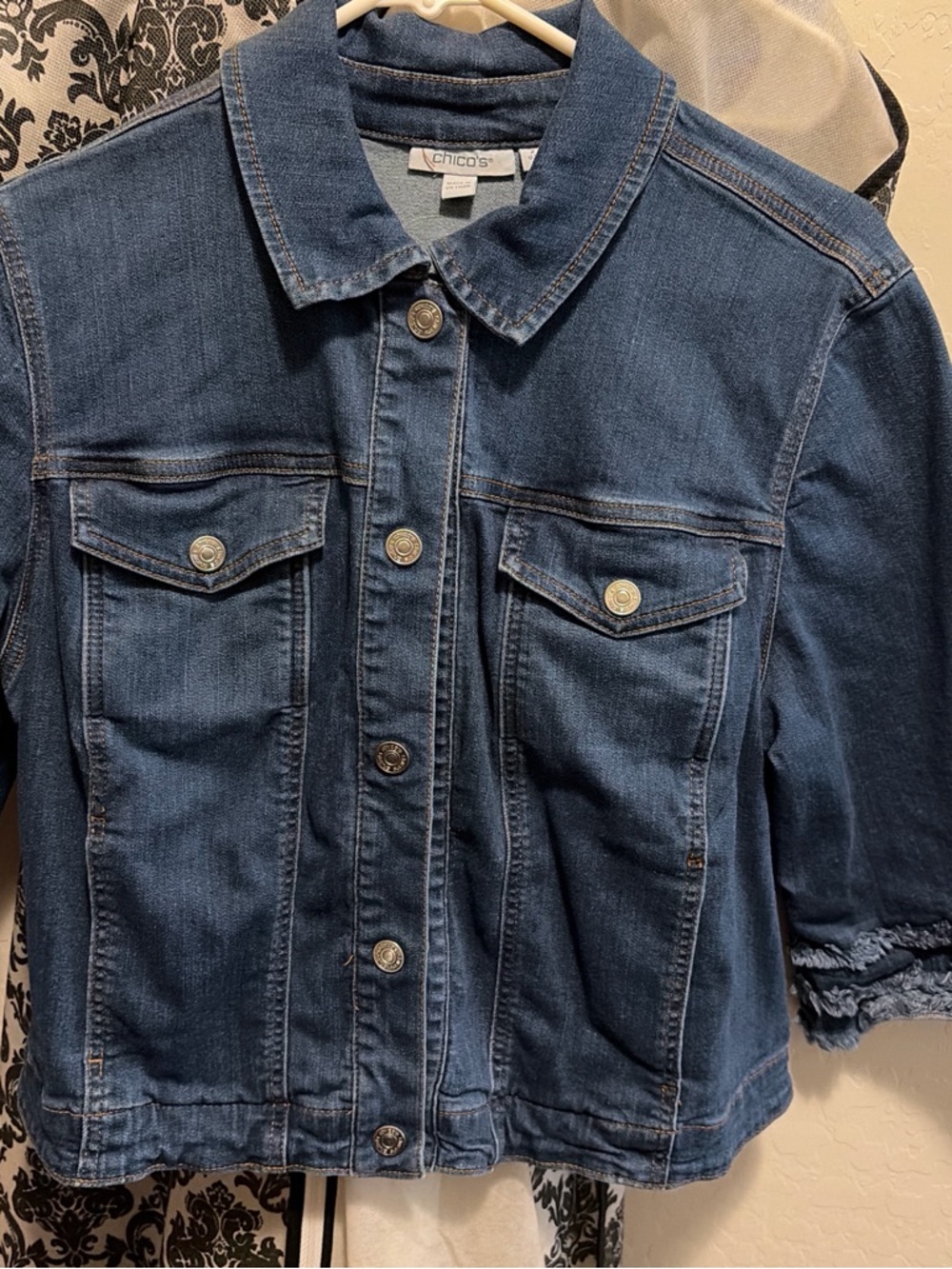 Chico's Dark Blue Denim Jean Jacket
